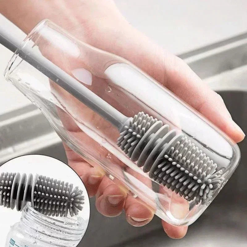 Escova de Silicone para Garrafa de Leite - Ferramenta de Limpeza Essencial para sua Cozinha