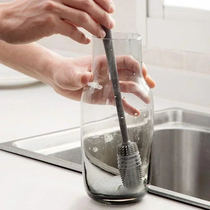 Escova de Silicone para Garrafa de Leite - Ferramenta de Limpeza Essencial para sua Cozinha
