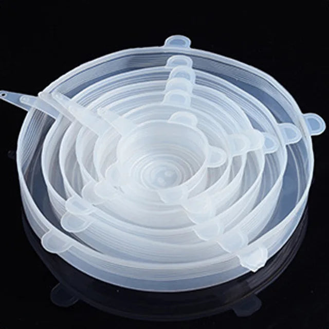 kit 6 Tampa de Silicone Elástica Ajustável  e Pratica para Sua Cozinha!