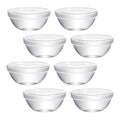 Conjunto de 8 Tigelas de Vidro Transparente - Elegância e Versatilidade para Sua Cozinha