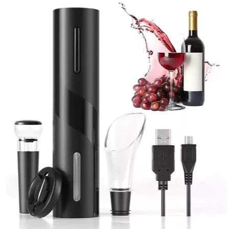 Abridor de Vinho Elétrico Recarregável com Cortador de Lacre