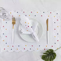 Jogo Americano 8 peças com 4 Sousplats Bordados e 4 Guardanapos – Elegância e Charme para Sua Mesa!