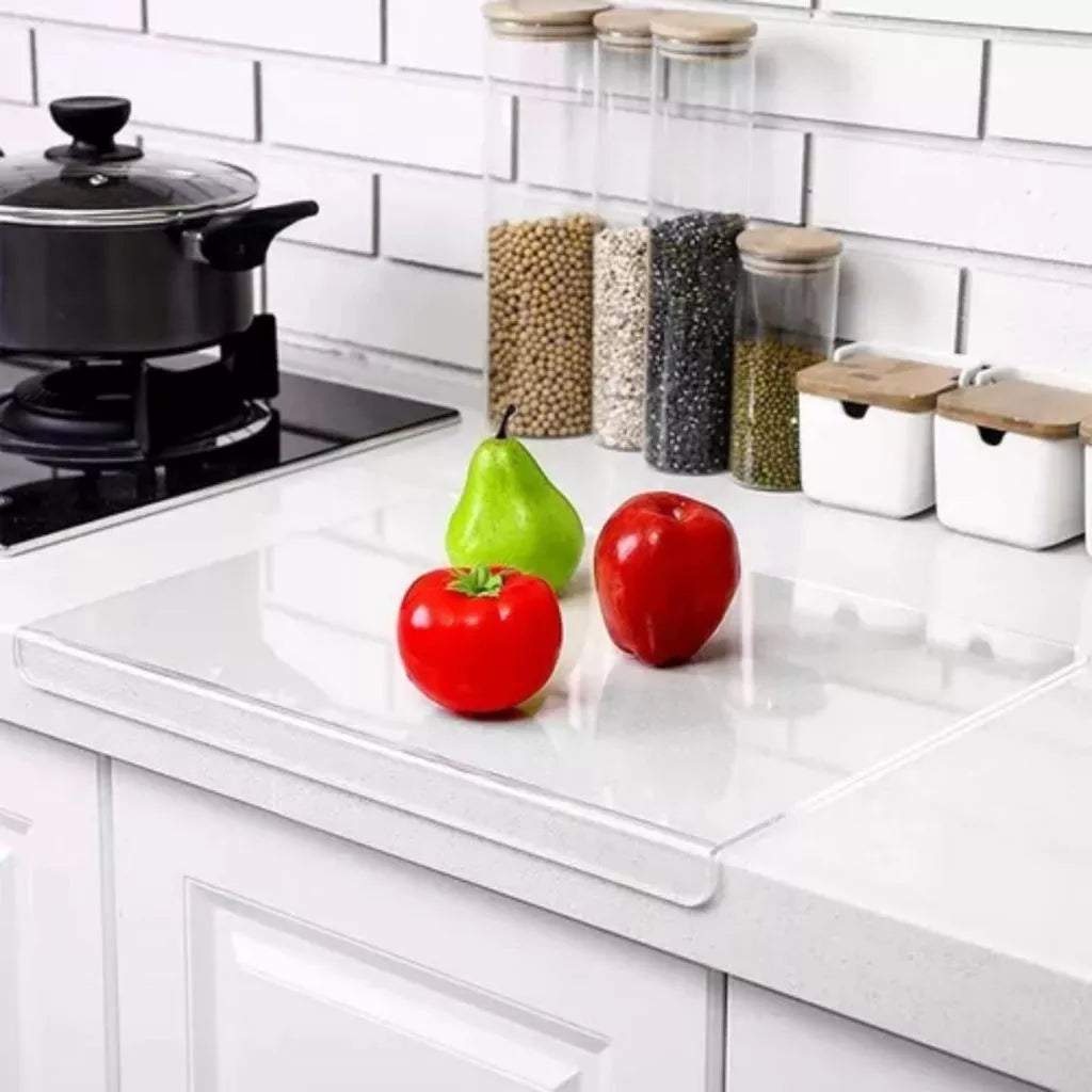 Tábua CrystalChef™ – Corte Preciso, Cozinha Organizada e Sofisticada