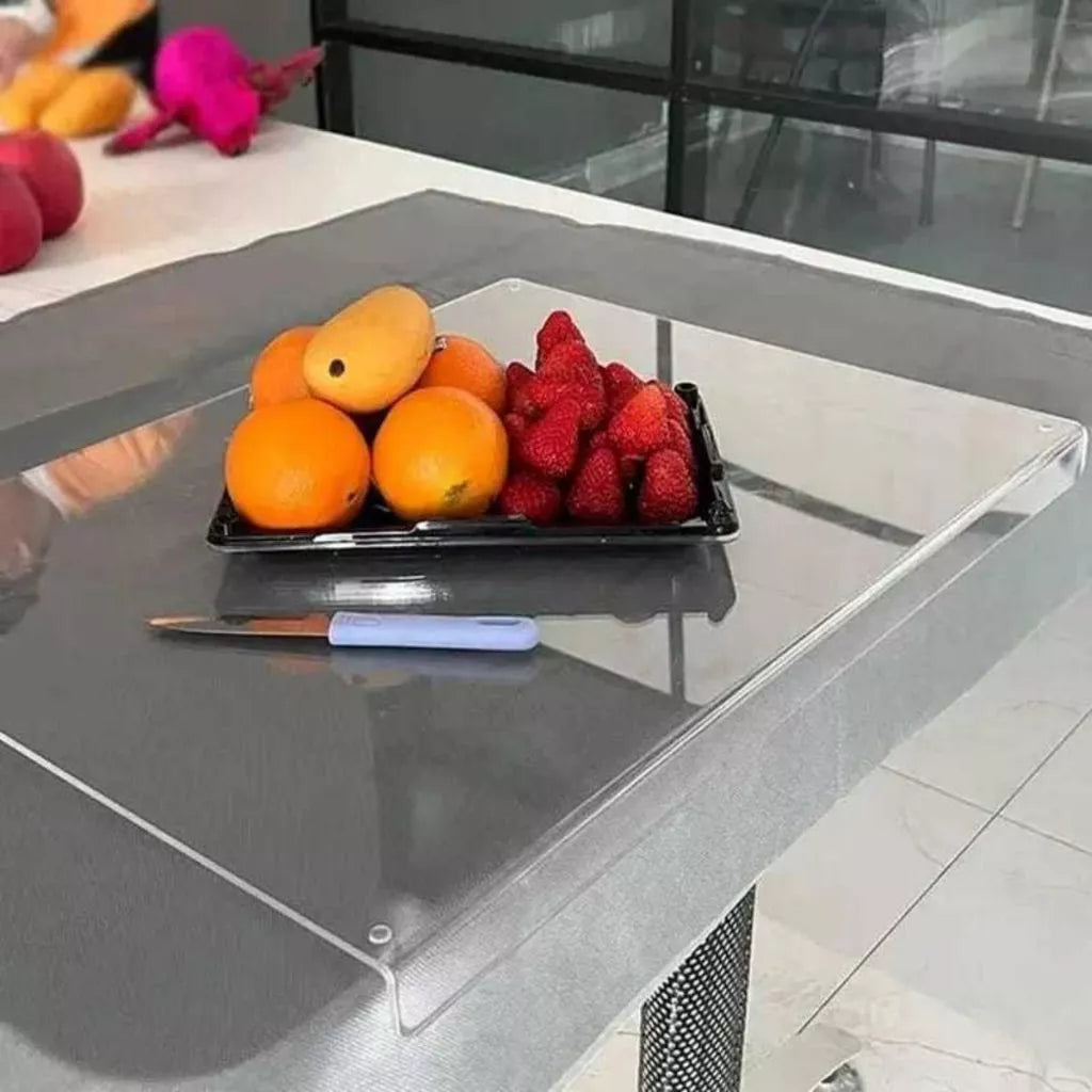 Tábua CrystalChef™ – Corte Preciso, Cozinha Organizada e Sofisticada